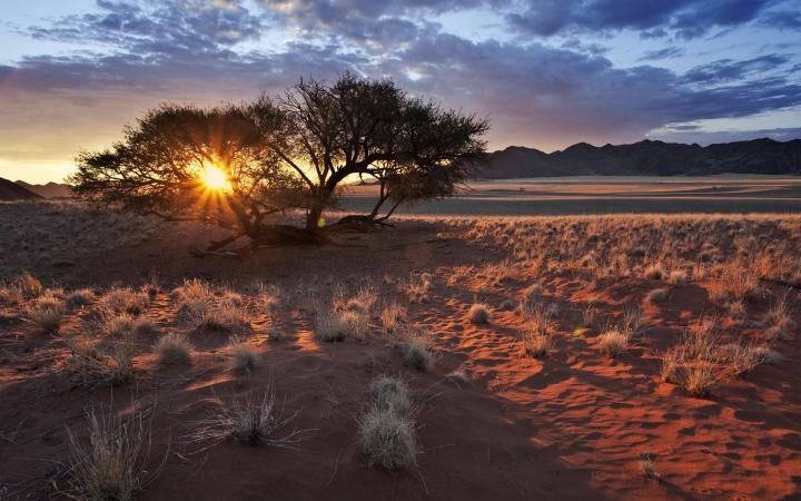 Coucher de soleil désert de Namib