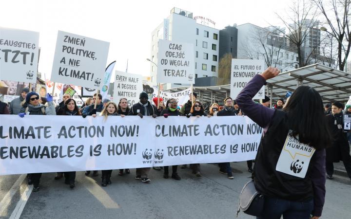 Rassemblement durant la COP24 à Katowice